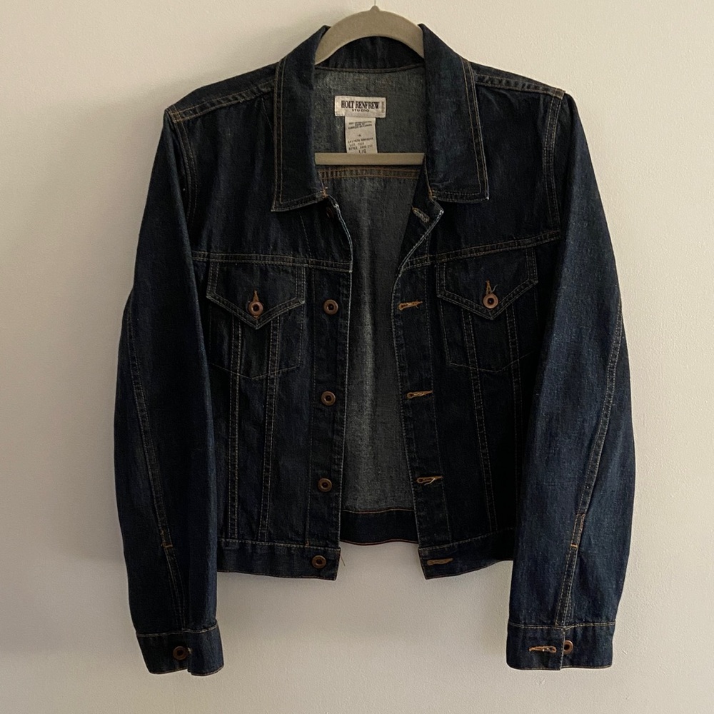 Holt Renfrew Dark Blue Denim Jean Jacket S-M